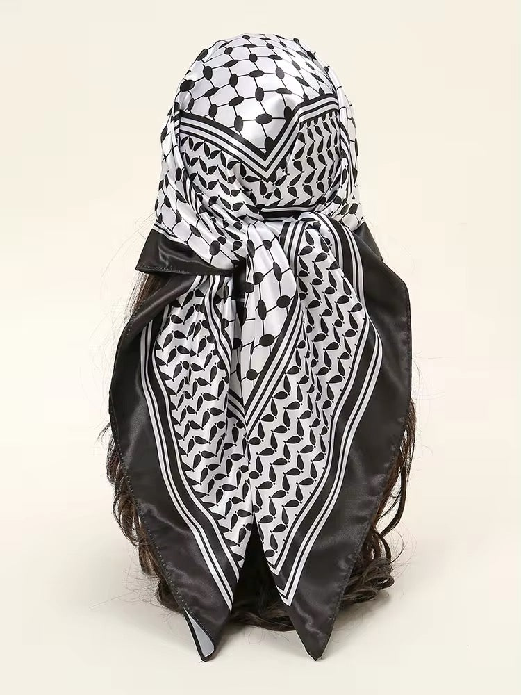 Palestinian Keffiya Silk Scarf Bandana